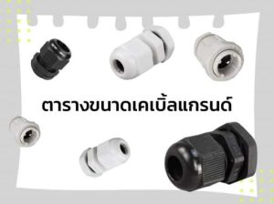 ตารางเทียบการใช้เคเบิ้ลแกลนพลาสติก